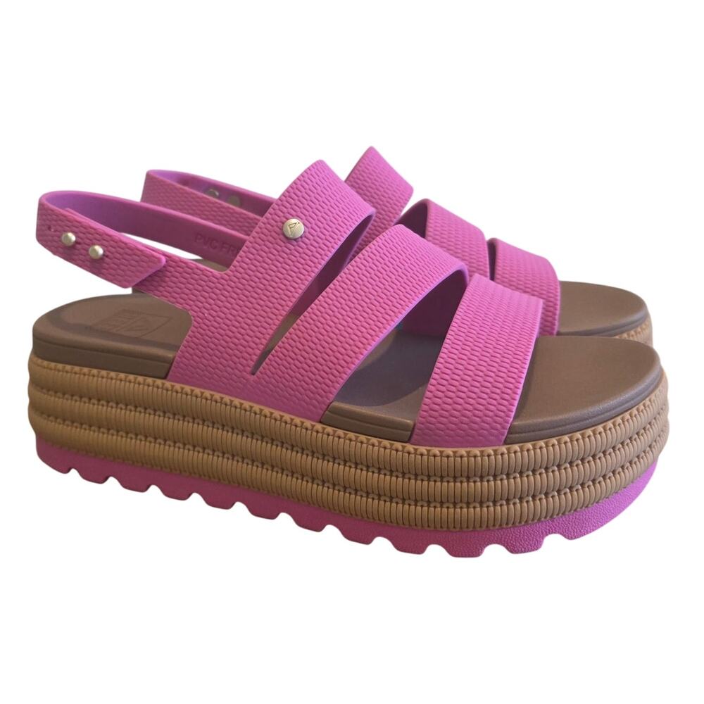 REEF Water Vista Higher 2 Sandals Womens 8 Pink Platform Water Friendly NWT